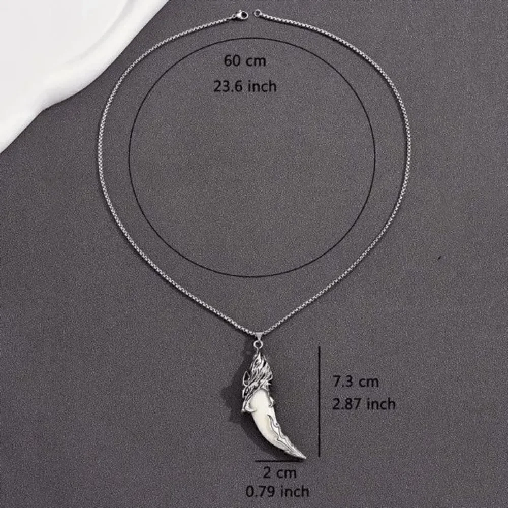 Wolf Tooth Titanium Steel Pendant Necklace